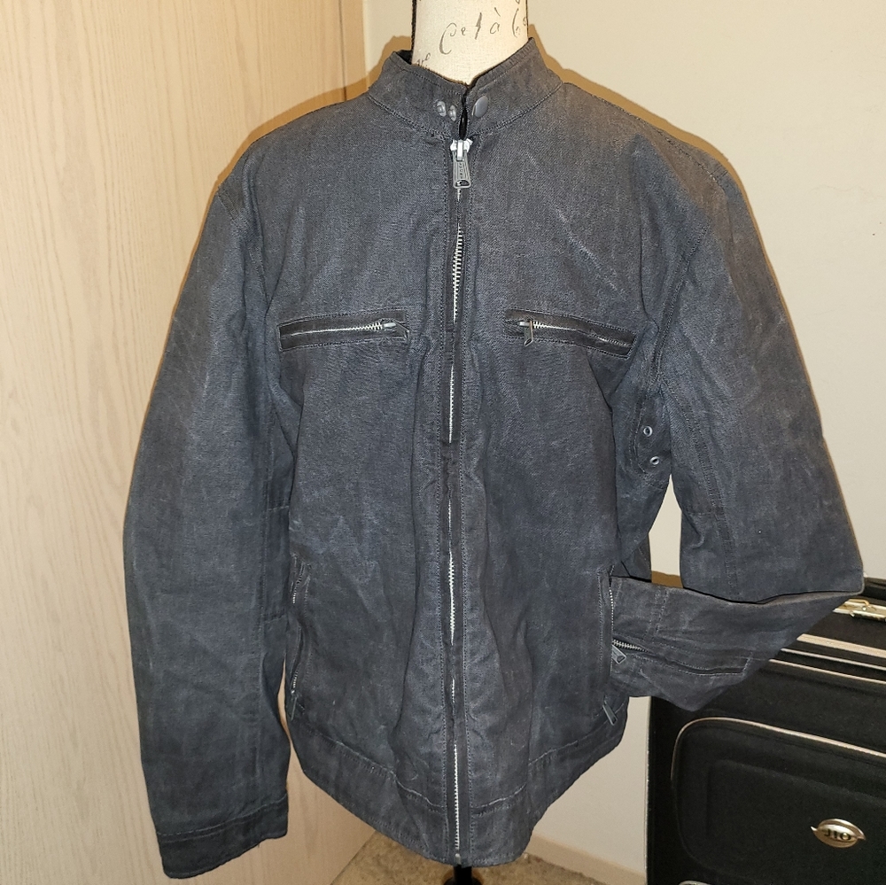 Luck Brand Bonneville Racer Waxed jacket Large Grey Men's